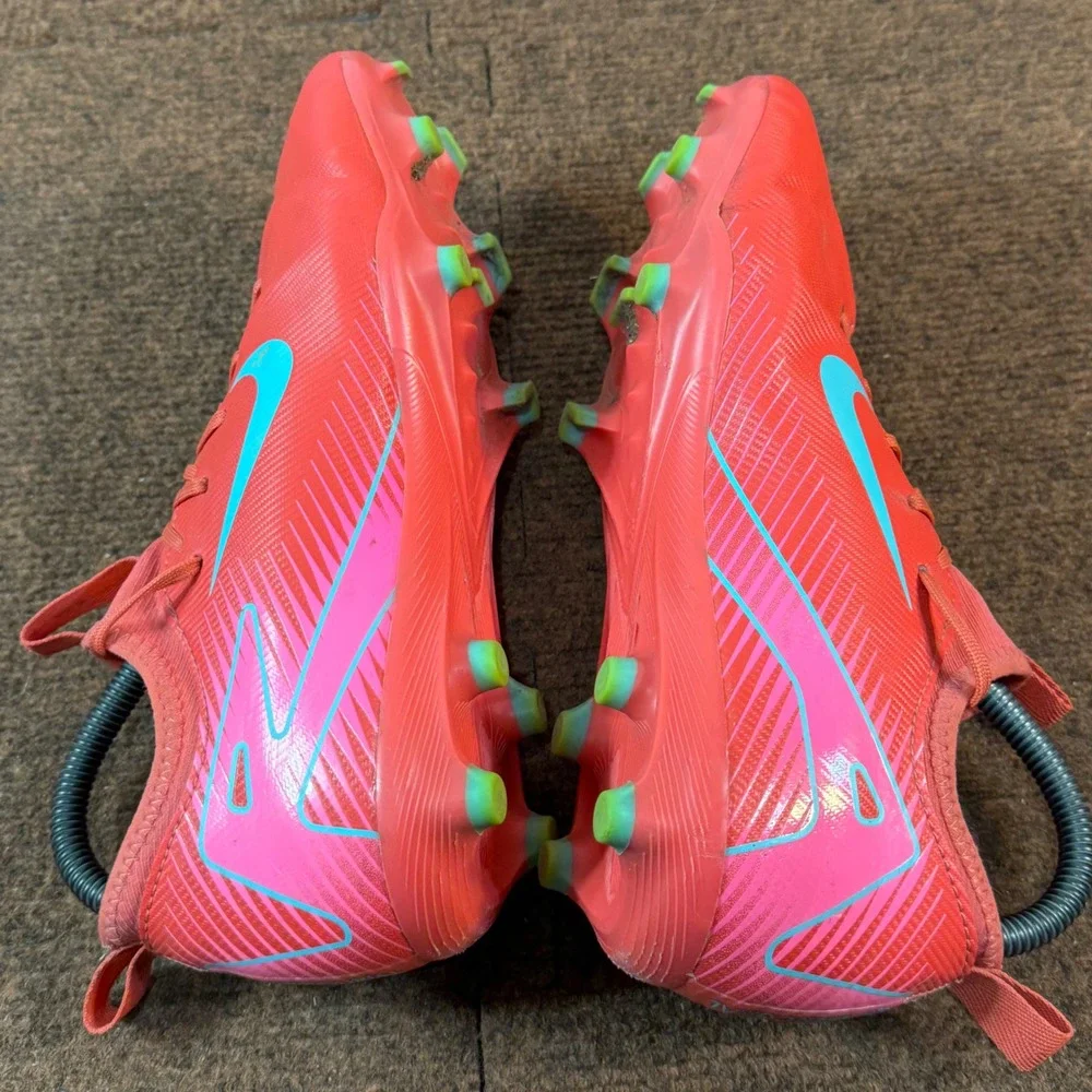 Nike Air Zoom Mercurial Kids Soccer Cleats Bright Crimson Blue FQ8392-800 6Y B+